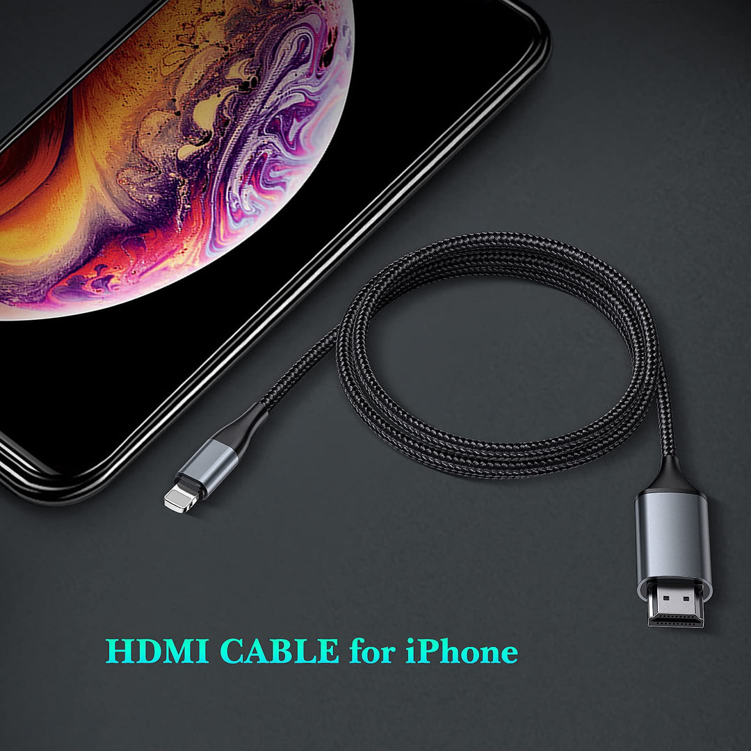 luyuan HDMI Cable for iPhone,2.0m,iPhone iPad iPod to TV, HDMI Connection Cable, iOS 11, 12, 13, 14,