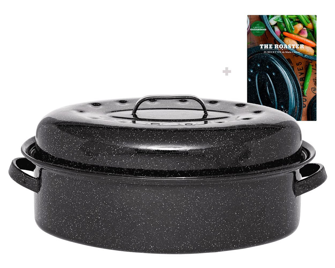 GRANITEWARE - Bräter Roaster aus emailliertem Stahl + Rezeptbuch - Gross