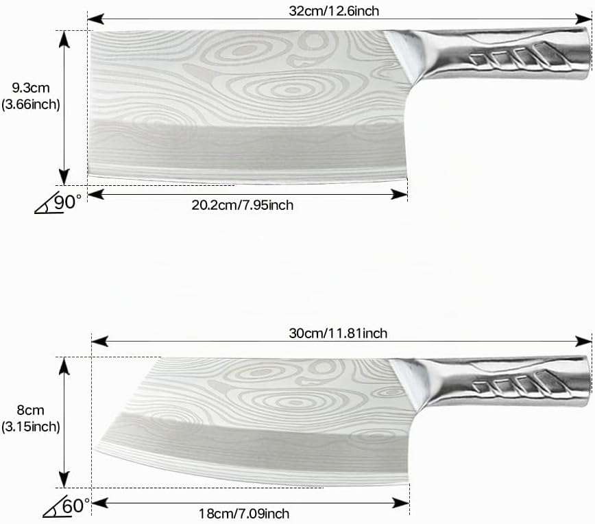 Messer set,2 Stücke Hackmesser, Küchenmesser,scharfes Profi-Universalmesser zur Verarbeitung von Gem