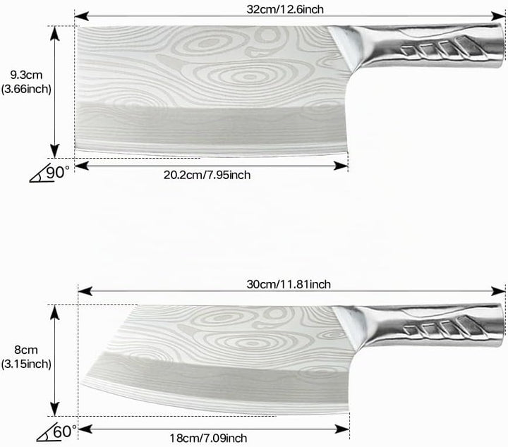 Messer set,2 Stücke Hackmesser, Küchenmesser,scharfes Profi-Universalmesser zur Verarbeitung von Gem