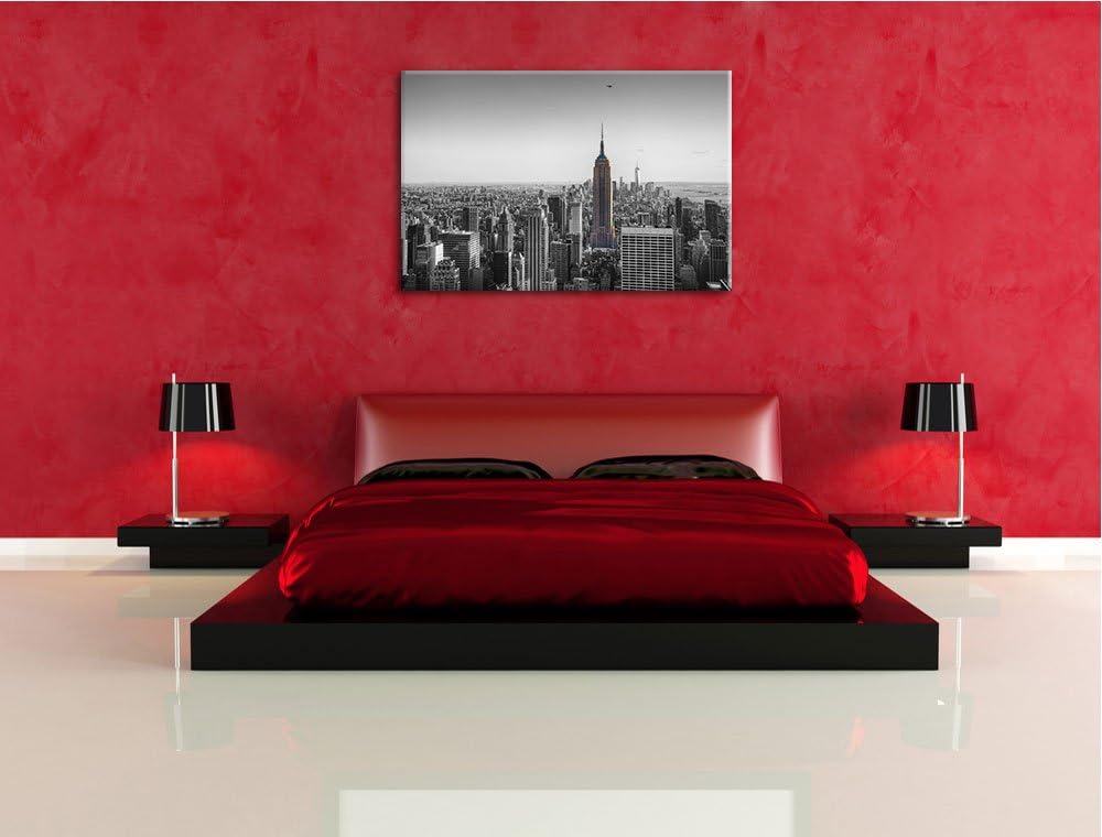 traumhafte Empire State Building schwarz/weiss Format: 100x70 auf Leinwand, XXL riesige Bilder ferti