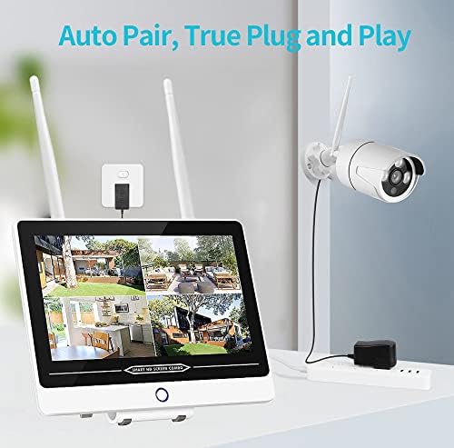 Ueberwachungskamera Sets: Funk-Überwachungssystem mit Display, HDD-Rekorder, 4 IP-Kameras & App (Vid