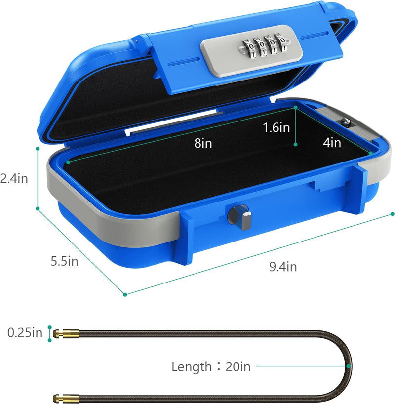 ORIA Tragbarer Tresor mit Zahlencode, Schlüsseltresor Sicherheitsbox Outdoor Sicherheitssafe, mit ab