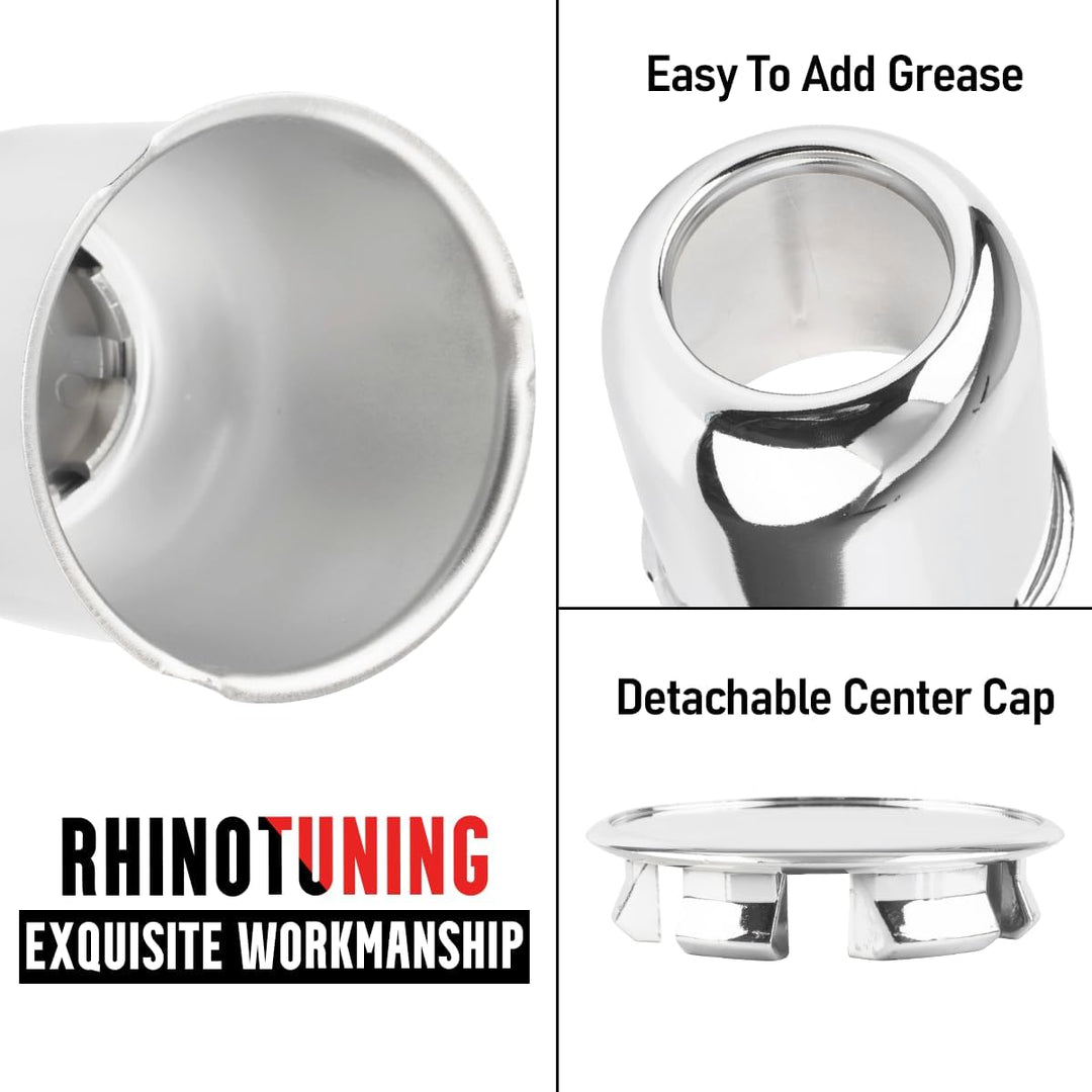 RhinoTuning 4 Stück 3.19in aufsteckbare mittelkappen Aluminium-nabendeckel passend für 81mm LKW-Anhä