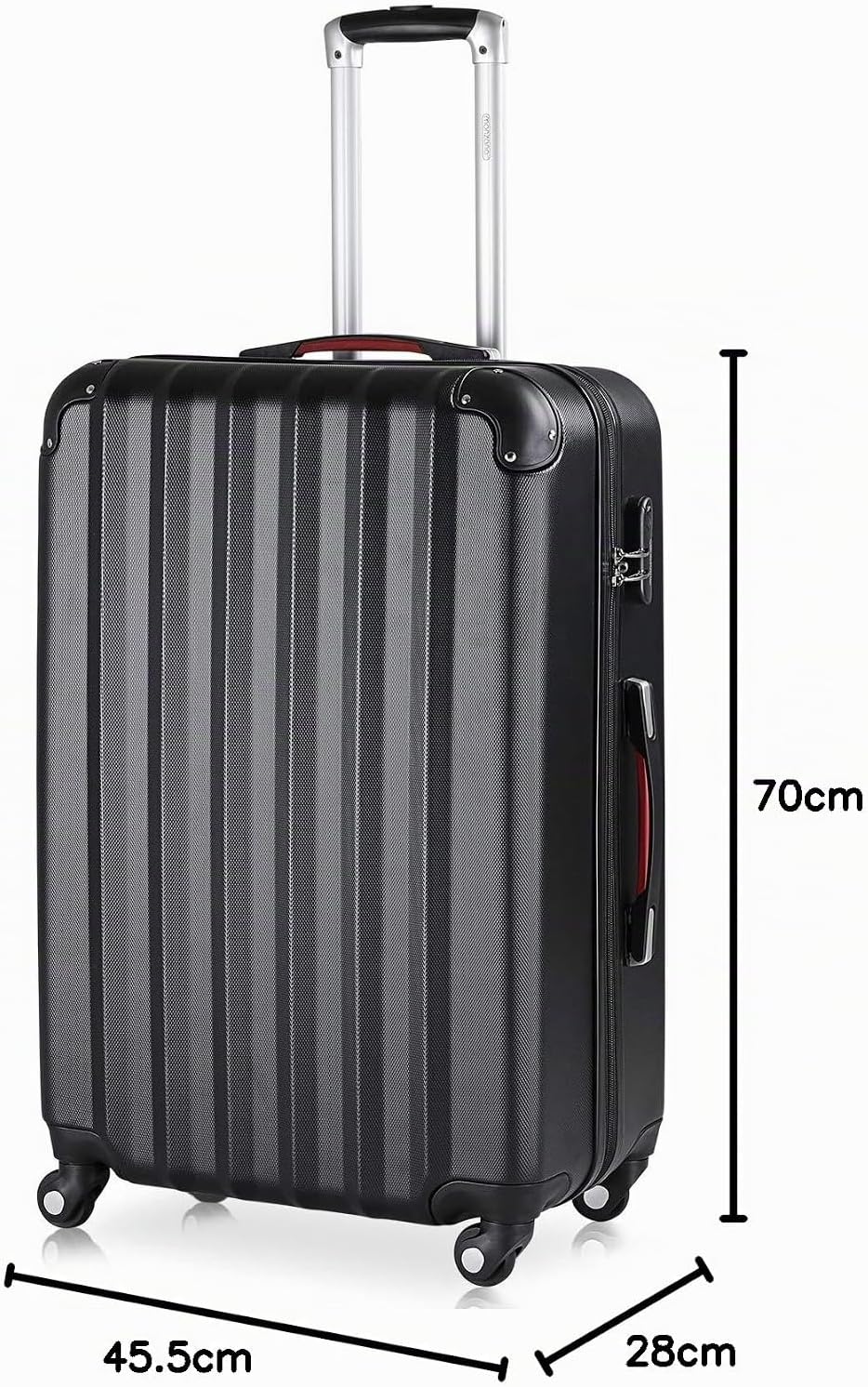 Monzana® Koffer Baseline Handgepäck ABS HardCase Gehäuse gummierte Rollen Teleskopgriff Zahlenschlos