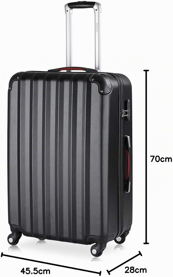 Monzana® Koffer Baseline Handgepäck ABS HardCase Gehäuse gummierte Rollen Teleskopgriff Zahlenschlos