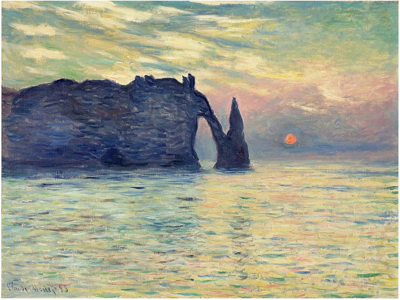 Bilderwelten Top Claude Monet Leinwandbilder Felsen. Étretat. Sonnenuntergang 60 x 80cm 60cm x 80cm