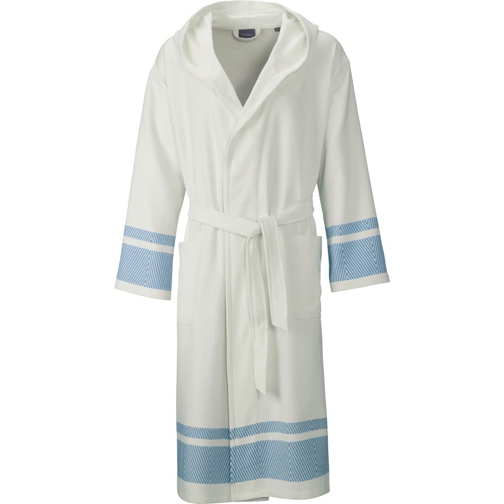 Egeria Lynn Hamam Bademantel nordic blue Kapuzenmantel XL 100% Baumwolle