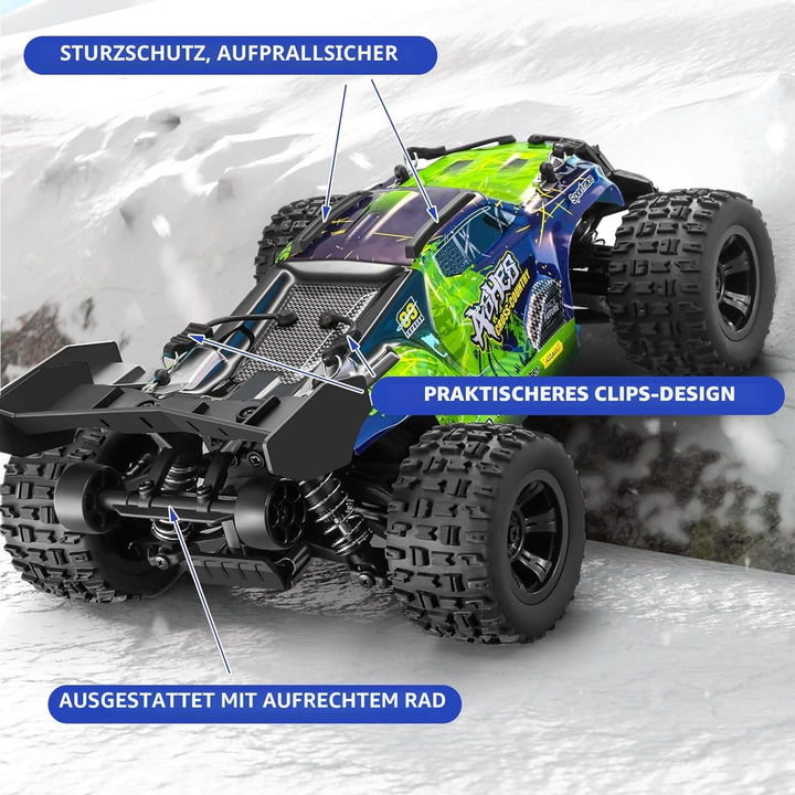 YONCHER Ferngesteuertes Auto,1:18 40KM/H RC Auto für Erwachsene Kinder, 4WD Offroad RC Buggy, Monste