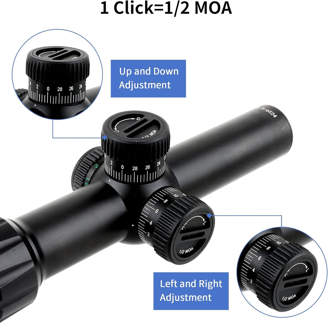 FOCUHUNTER 1.5-6X24mm Teleskop, seitlicher Parallaxenausgleich optisches Monokular, grüner voll mult