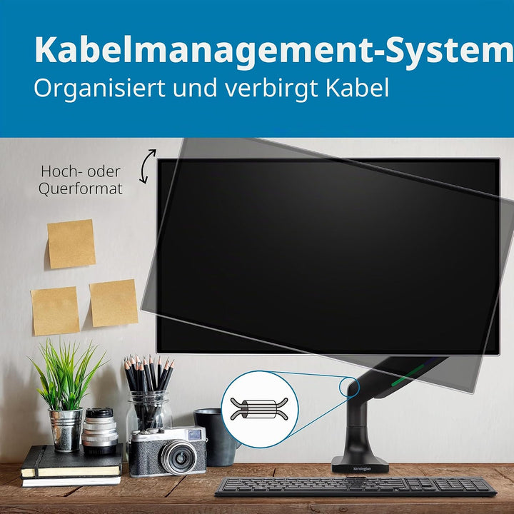 Kensington SmartFit Monitorarm für 1 Bildschirm 13 - 34 Zoll und 9 kg, VESA 75/100, Gasdruckfeder un