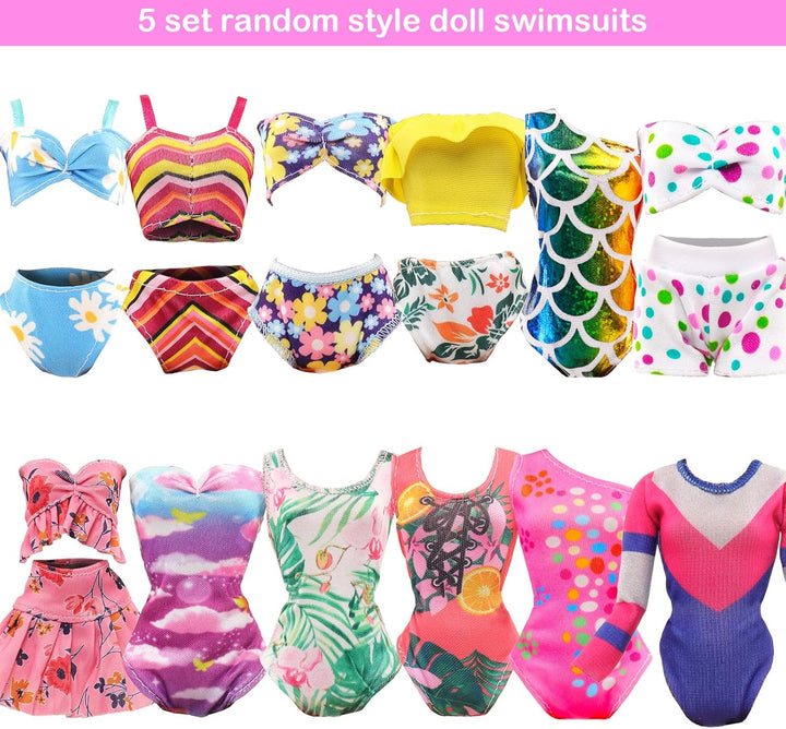 Miunana 10 Puppenkleidung Puppen Kleidung 5 Badeanzug Bikini 4 Meerjungfrau Schwimmbekleidung 1 Bade