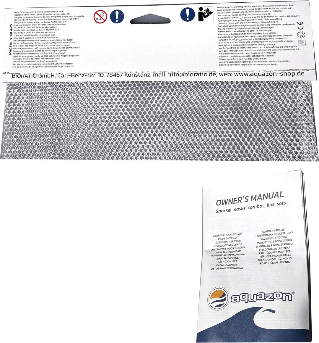 AQUAZON Miami Schnorchelset, Schwimmset, Tauchset, Taucherbrille mit Anti Fog Tempered Glas, Silkon,