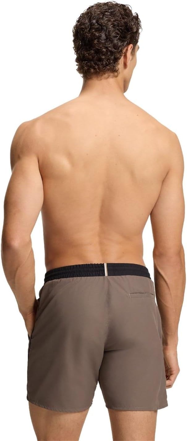 BOSS Herren Starfish Badeshorts mit kontrastfarbenem Logo und Paspelierung XXL Medium Brown 210, XXL