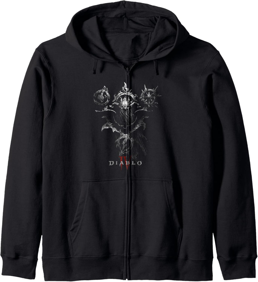 Diablo VI Sorcerer Mask Icon Magic Symbols Kapuzenjacke