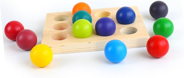 BESTonZON Montessori Holzspielzeug Farbsortierung Lernspiel für Kleinkinder, Regenbogen Sortierbrett