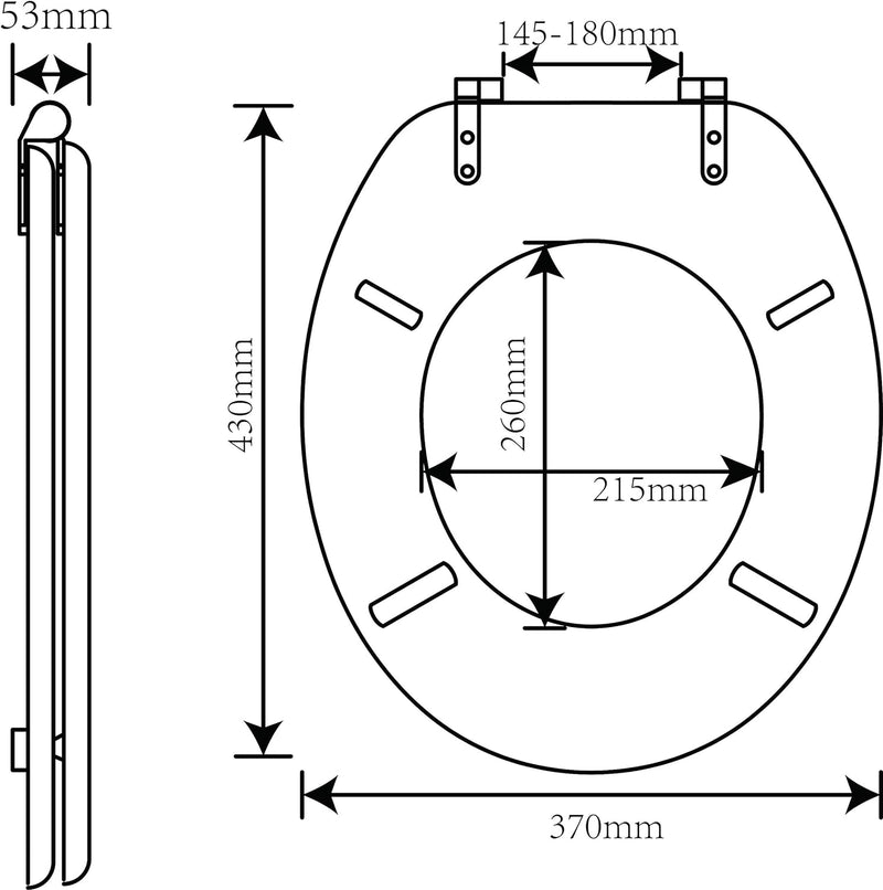 SCHÜTTE WC-Sitz BAMBUS, massiver Toilettendeckel aus nachhaltigem Rohstoff (Bambus), passend für all