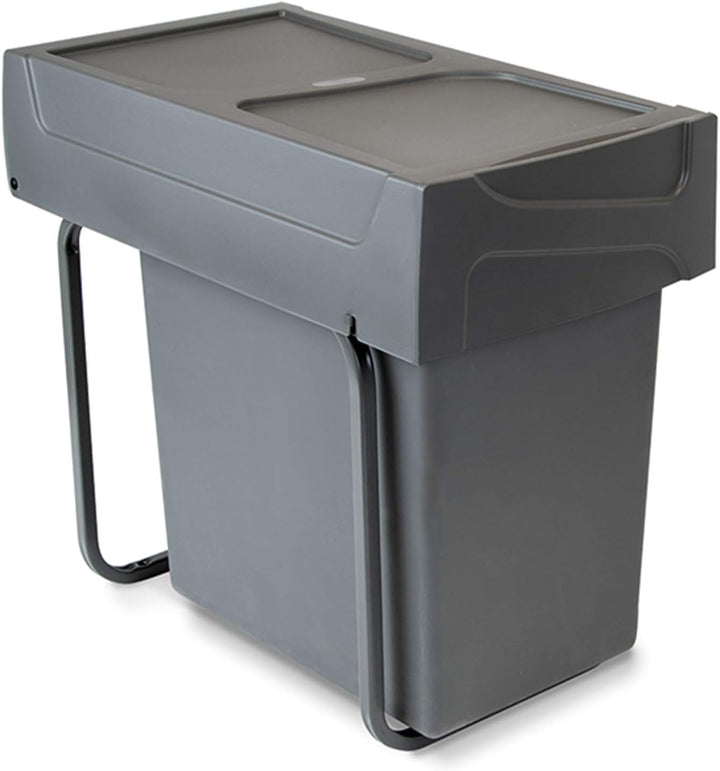 Emuca - Küchenabfalleimer mit unterseitiger Befestigung, ausziehbarer Recycle-Mülleimer, 1x20 L, Sta