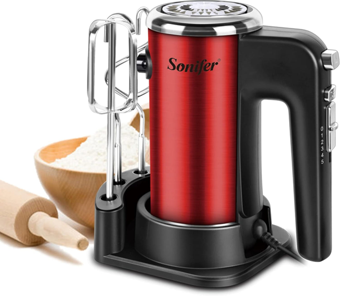 Sonifer Handrührgerät Elektrischer | 400 Watt Handmixer Edelstahl | 5 Geschwindigkeitsregler | Turbo