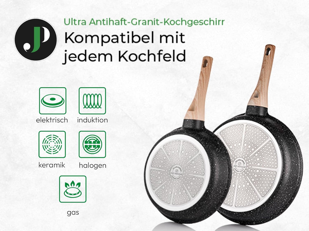 JUST PERFECTO Induktions Töpfe Set 15 pcs - Pfannenset mit deckel - Induktions Töpfe Set - töpfe & p