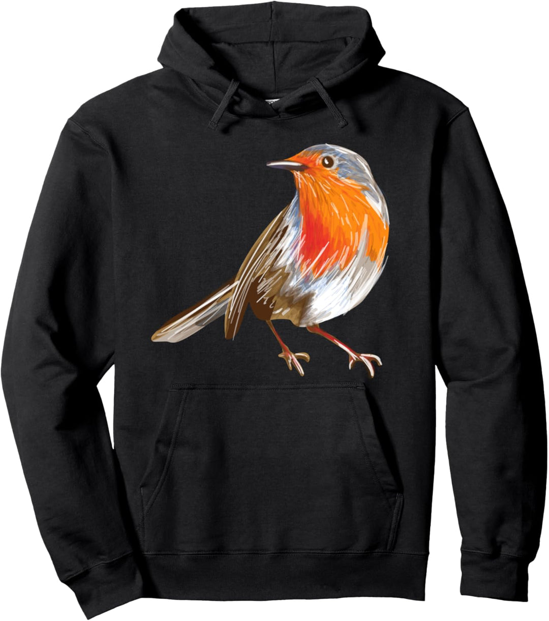 Rotkehlchen, Vintage-Stil Pullover Hoodie