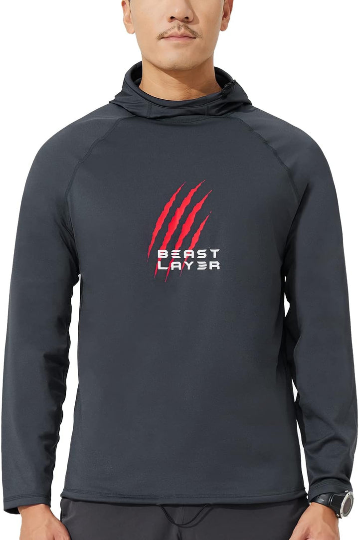 HUGE SPORTS Winter Hoodie Herren Kapuzenpullover mit Fleece Innenseite für Wintersport XXL Dunkelgra