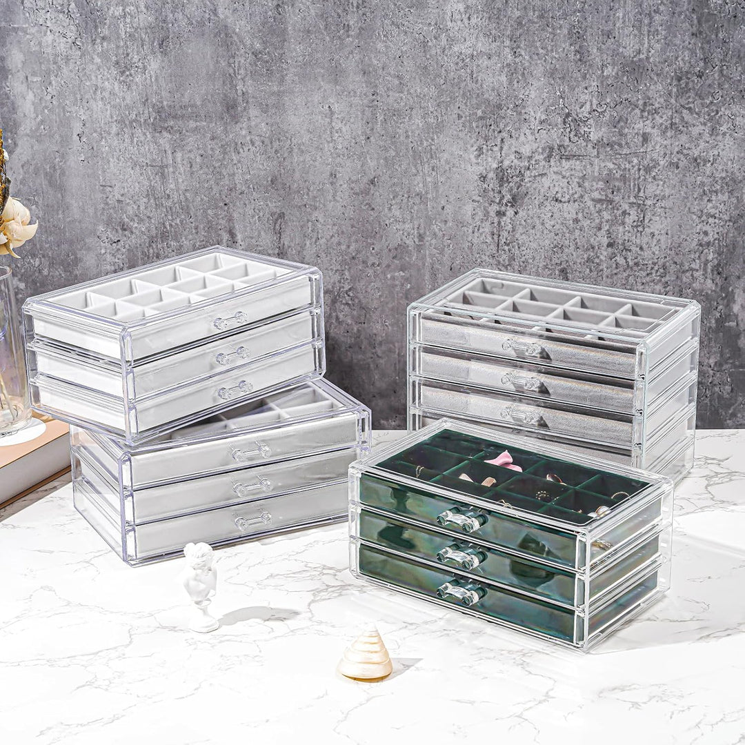 ProCase Acryl Schmuck Organizer Schmuckschatulle für Damen Durchsichtige Schmuckaufbewahrung Schmuck