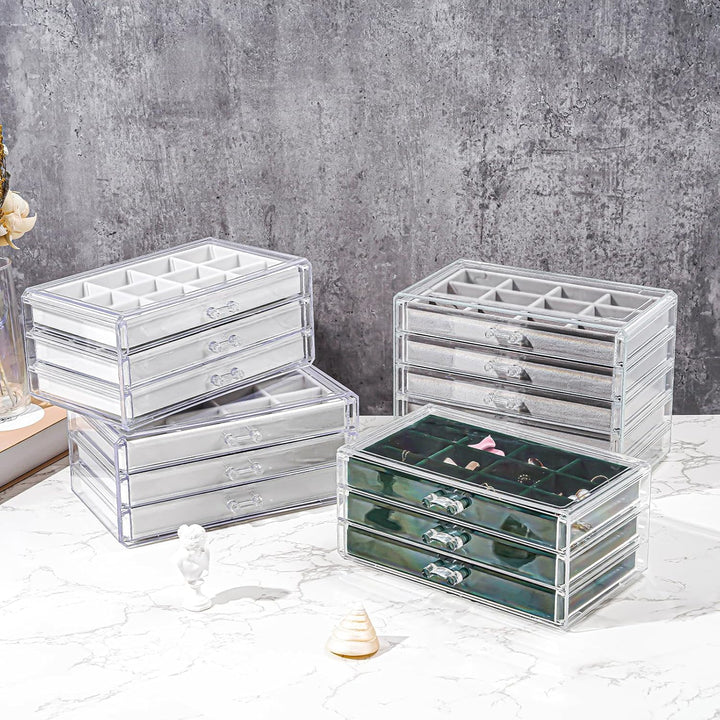 ProCase Acryl Schmuck Organizer Schmuckschatulle für Damen Durchsichtige Schmuckaufbewahrung Schmuck