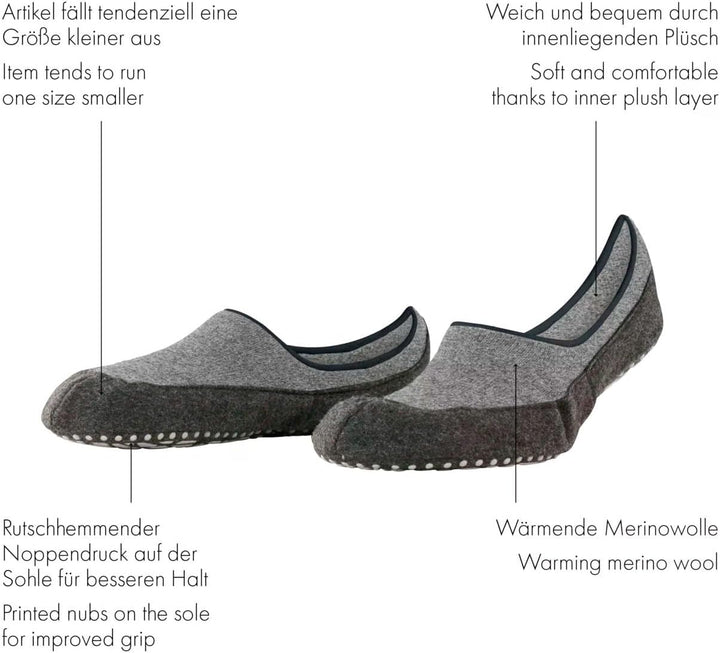 FALKE Herren Cosyshoe Invisible Haussocken rutschhemmende Noppen auf der Filzsohle Füsslinge komfort