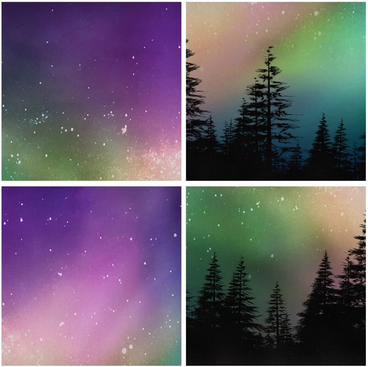 Panorama Bilder auf Leinwand 100x40cm Leinwandbild Aurora Polar Nacht Gross Wanddeko Bild Schlafzimm