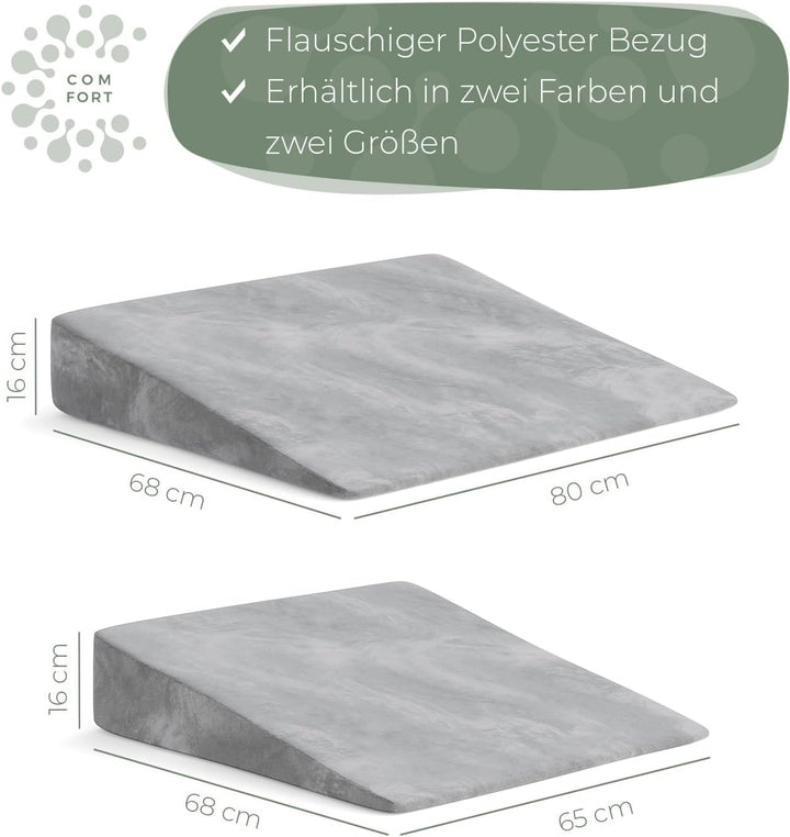 Keilkissen für Bett und Couch, Matratzenkeil, Reflux Kissen [mit 2 Liegezonen], Lesekissen zur Schla