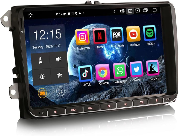 Erisin 9 Zoll Android 13 Autoradio 2 Din mit GPS Navi Für VW Crafter 2 Caddy Polo 6R Transporter T6