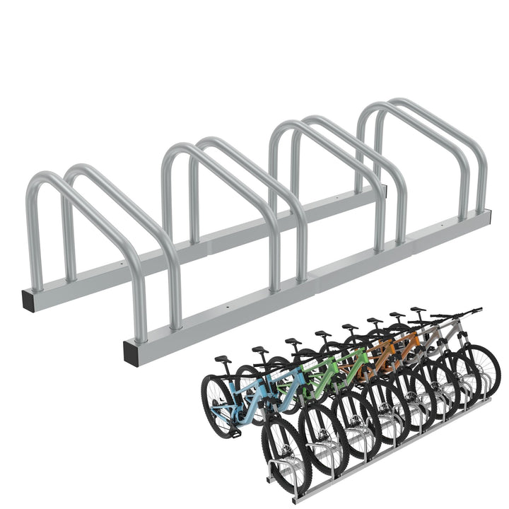 HENGMEI Fahrradständer Für 4 Fahrräder Stahl Mehrfachständer Radabstand für 30-65mm Reifenbreite Büg