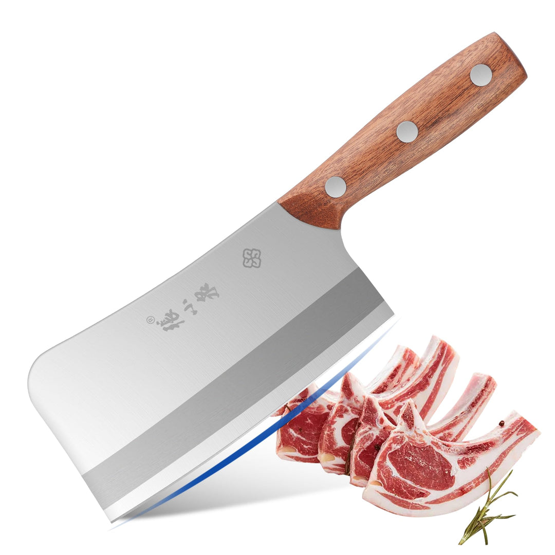 Zhangxiaoquan Chinesisches Hackmesser mit Holzgriff, scharf, rostfreier Edelstahl, ideal zum Hacken