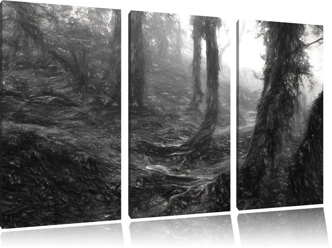 Pixxprint Unberührter Regenwald als Leinwandbild/Grösse: 3 Teilig (120x80) cm/Wandbild/Kunstdruck/fe