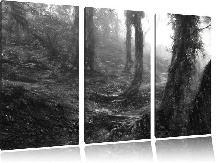 Pixxprint Unberührter Regenwald als Leinwandbild/Grösse: 3 Teilig (120x80) cm/Wandbild/Kunstdruck/fe