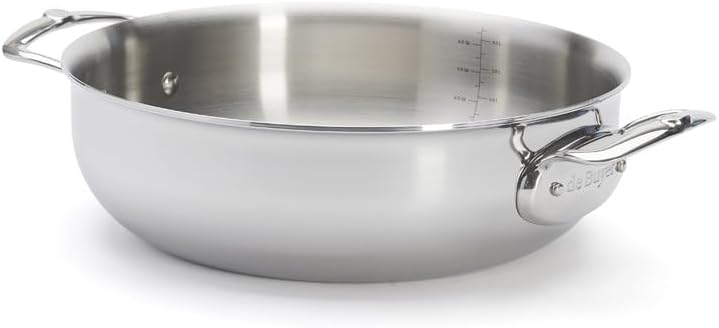 De Buyer - Servierpfanne AFFINITY aus mehrlagigem Edelstahl - mit Deckel - 28 cm Durchmesser - 3754.