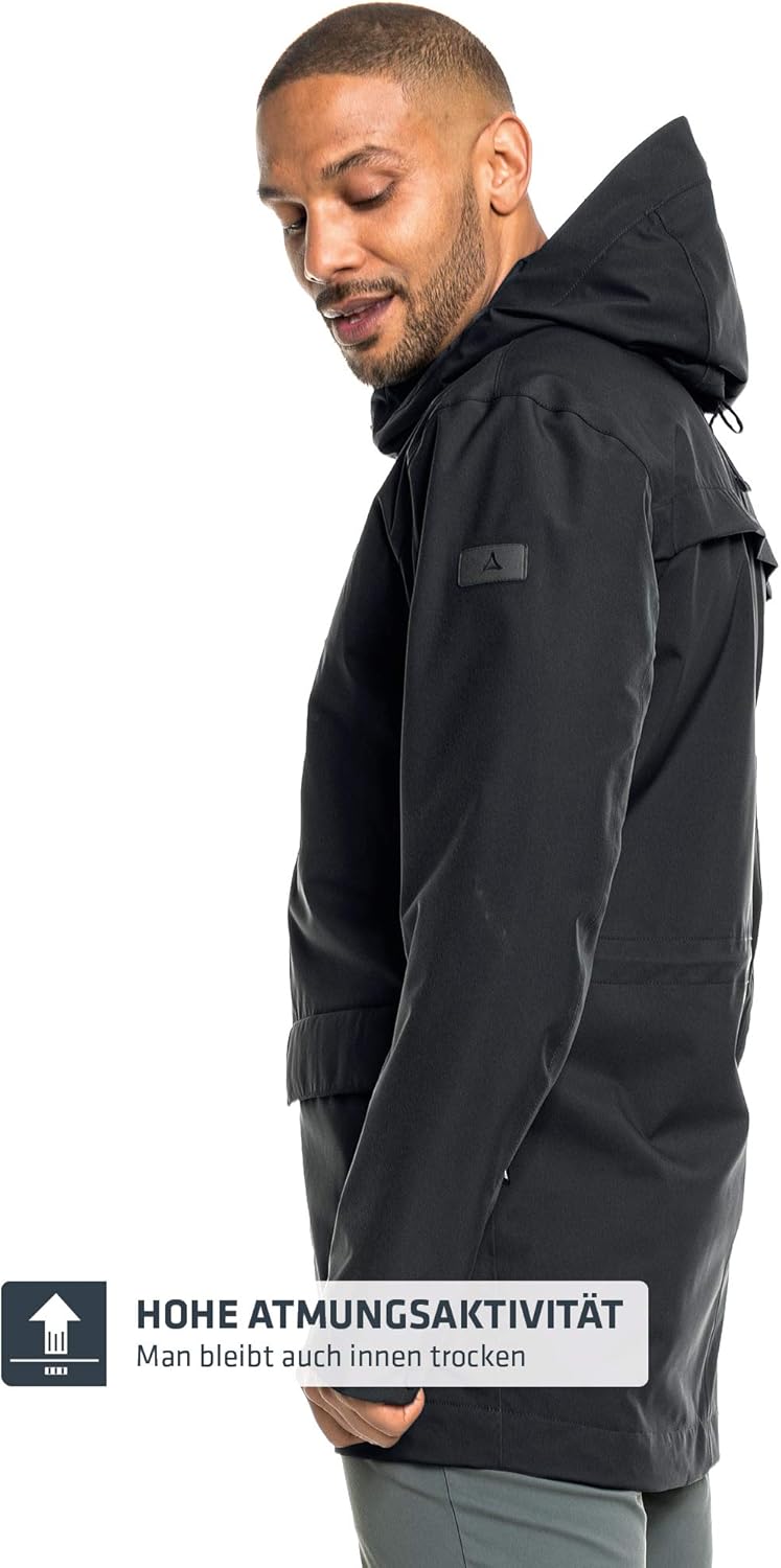 Schöffel Herren Parka Gillingham M, winddichter, atmungsaktiver Regenparka, urbane Outdoor Jacke, Wa