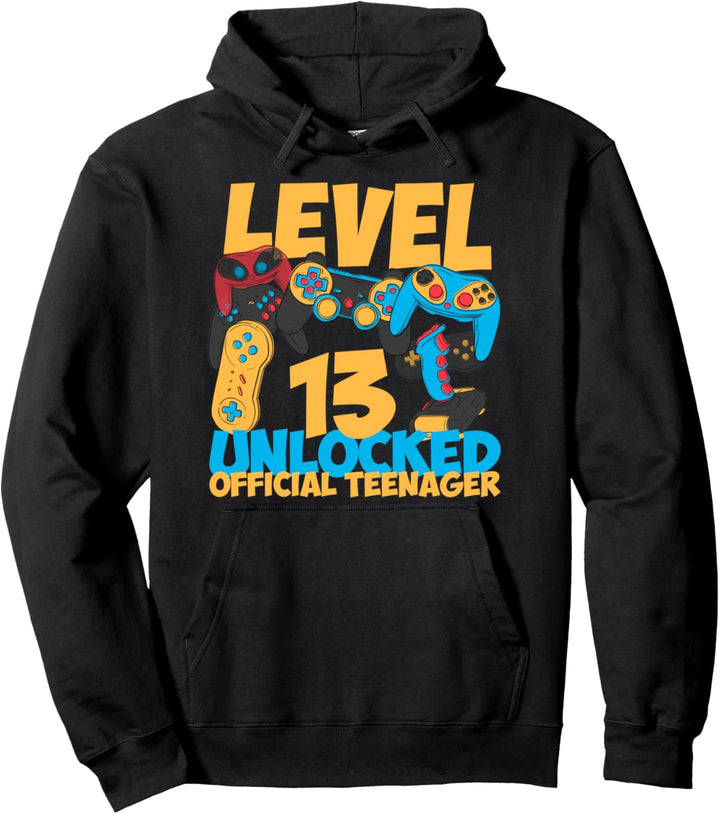 Lustiger 13. Geburtstag Level 13 Unlocked Official Teenager Pullover Hoodie