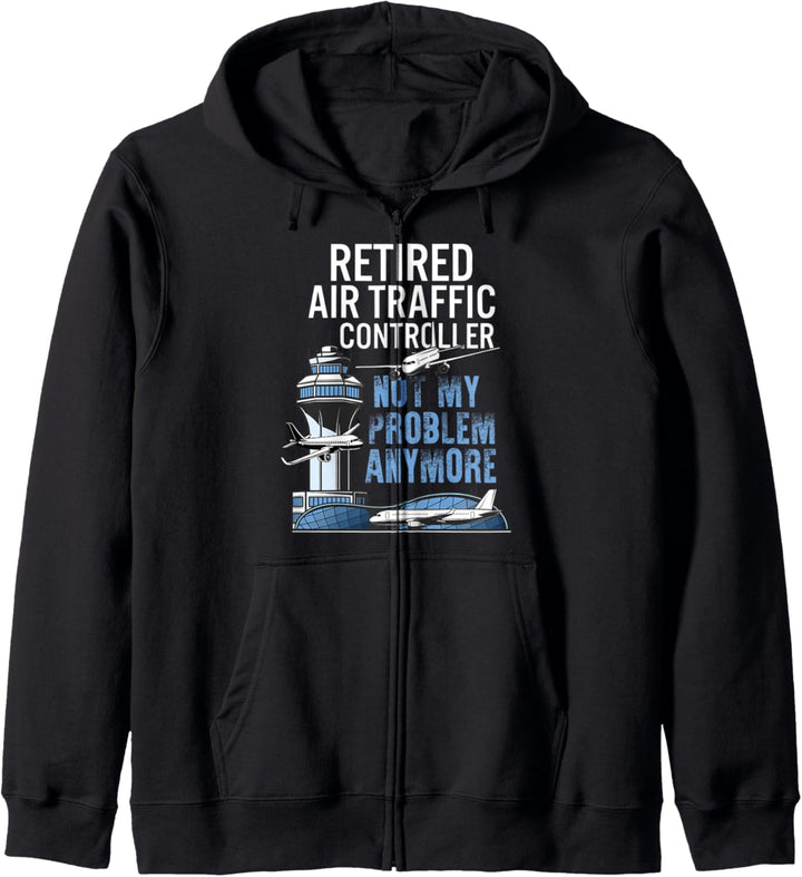 Retired Air Traffic Controller Flugzeug Pilot Opa Dad Kapuzenjacke