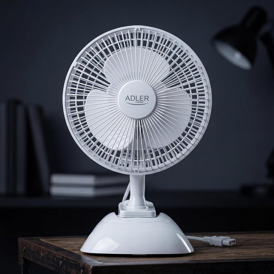 Adler AD 7317 Tischventilator mit Clip, Tragbarer, Klingen Durchmesser 15cm, 2 Geschwindigkeitsstufe
