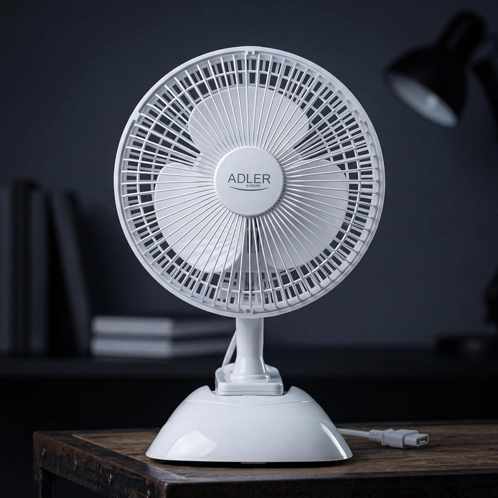 Adler AD 7317 Tischventilator mit Clip, Tragbarer, Klingen Durchmesser 15cm, 2 Geschwindigkeitsstufe
