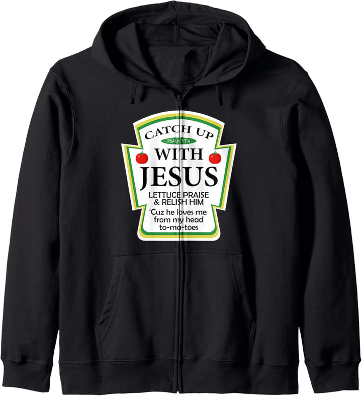 Catch Up With Jesus Ketchup Hoodie Funny Christian Gift Kapuzenjacke