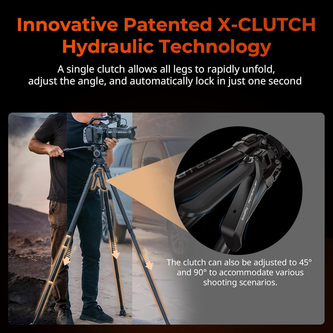 SMALLRIG Tribex Hydraulisches Carbonfaser-Stativ kit, Schnell Ausziehbares Kamera-Videostativ mit 4-