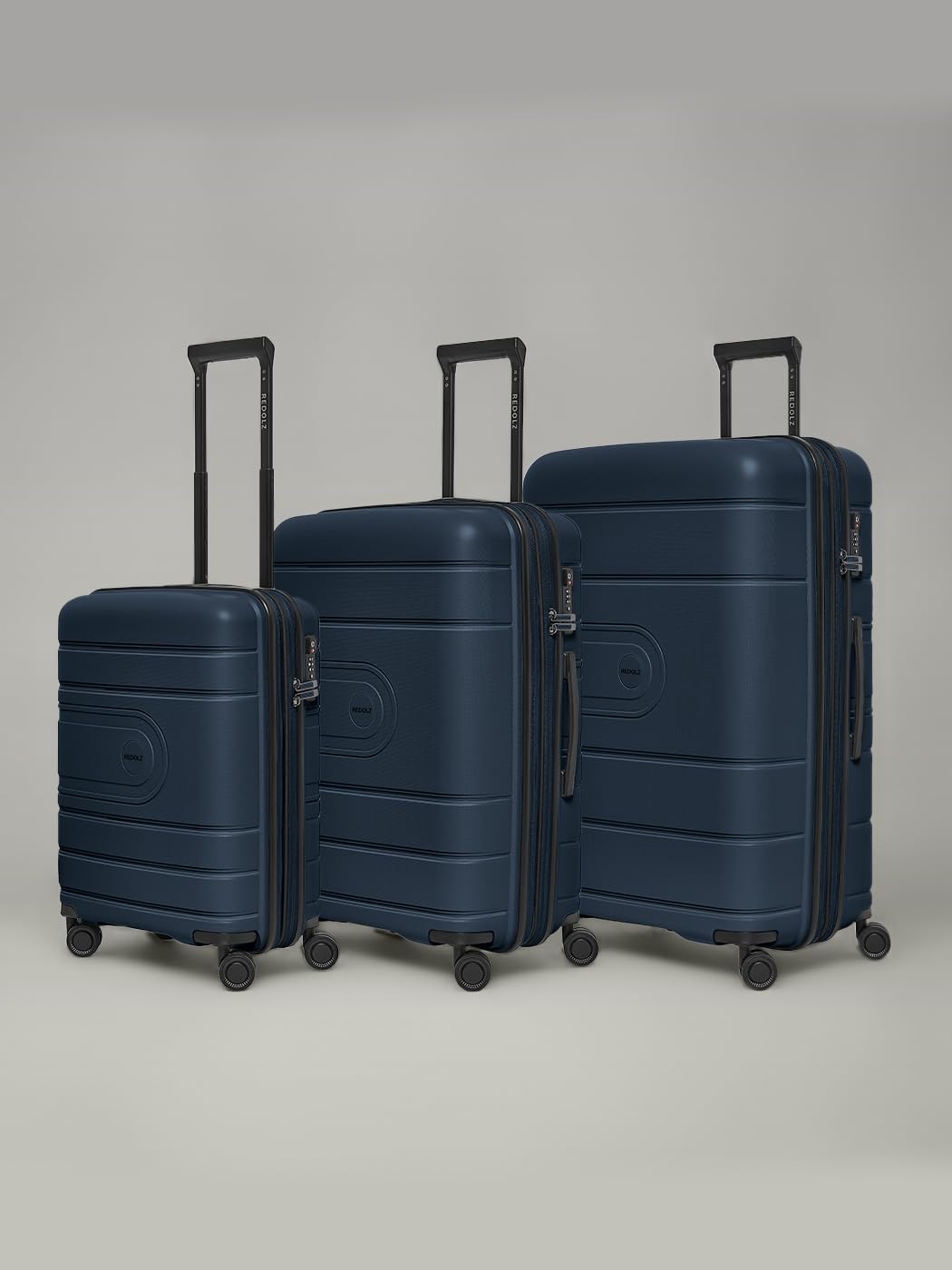 REDOLZ Hartschalen Koffer-Set 3-teilig | alle Koffer 6 cm Dehnfalte | aus hochwertigem, leichtem Pol