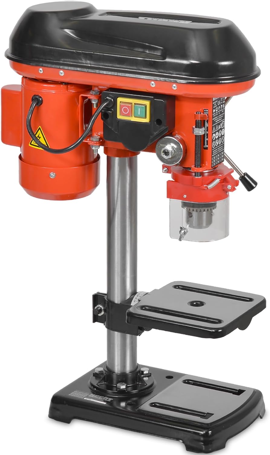 Hecht Standbohrmaschine, Säulenbohrmaschine mit starken 550 Watt – 9-stufige Dreh-zahlregelung, dreh