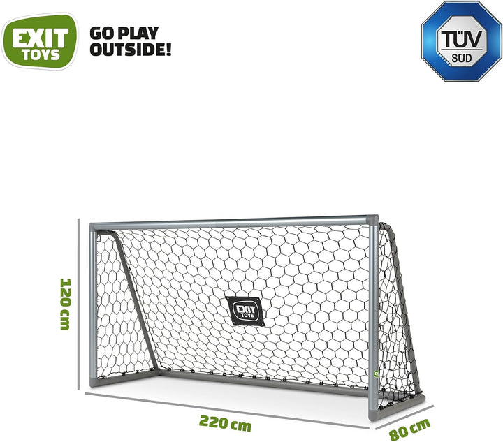 EXIT Toys Scala Aluminium Fussballtor - Fussballtor für Kinder - Leichtgewicht - Bärenstark - Hochwe