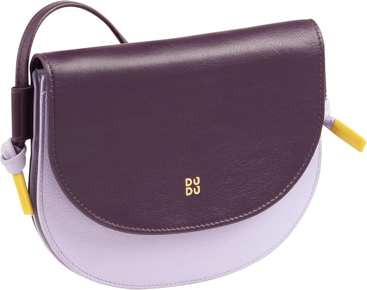 DUDU Damen Umhängetasche aus Leder, kompaktes schlankes Design Handtasche mit Knopfverschluss, Verst