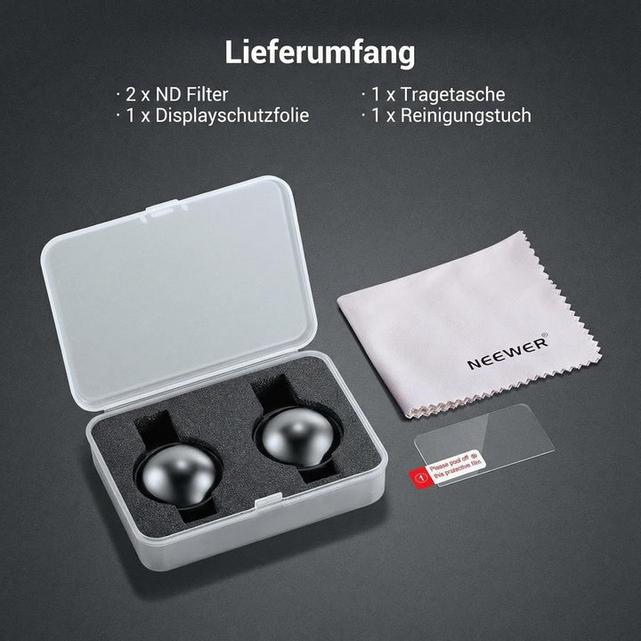 NEEWER ND Filter Set kompatibel mit DJI Osmo 360 nur, ND8 (3 Stop), Snap On, mehrfachvergüteter opti