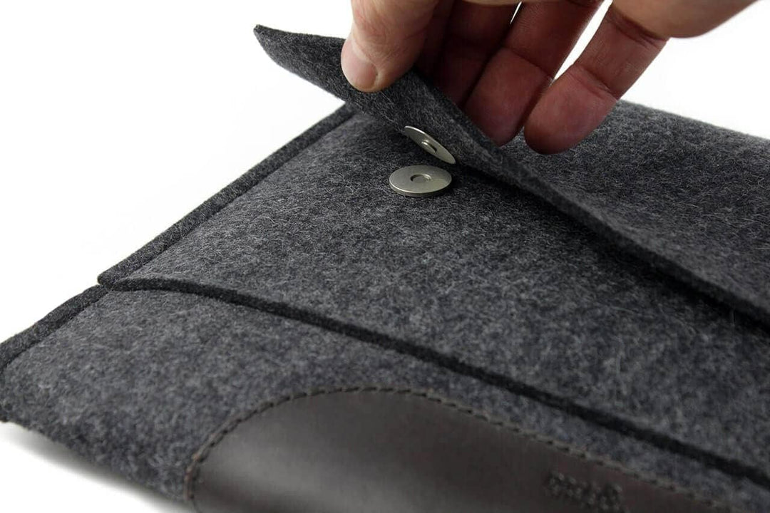 Pack & Smooch Für Surface Pro 9/8 / 7 Hülle 100% Wollfilz Und Pflanzlich Gegerbtes Leder Handmade in